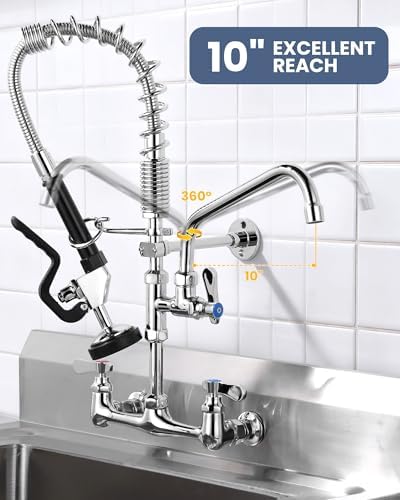 Commercial Kitchen Faucet Wall Mount - Image 6