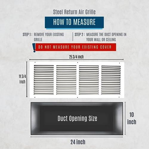 Fits 24x10 Duct Opening | Steel Return Air Grille by Handua | Vent Cover Grill - Image 2