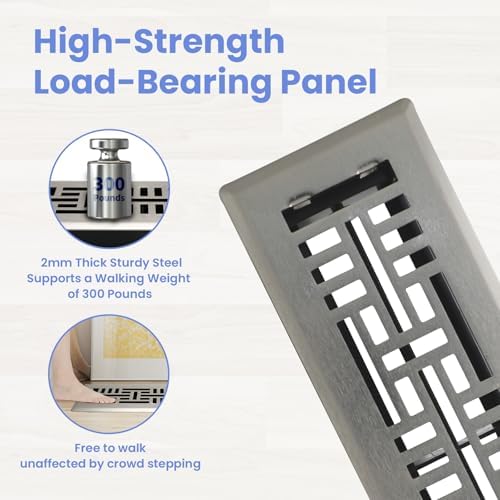 Howeall 2x12 Inches 2 Pack Heavy Duty Walkable Floor Register Easy Adjust Air - Image 2