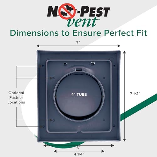 NO-PEST VENT Dual Door Dryer Vent Cover 4 Inch Outdoor, Made in USA, Highest - Image 5
