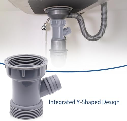 2Pcs Dishwasher Drain Hose Adapter Wye, 3 Way Y-Shaped Kitchen Sink Drain Pipe - Image 5