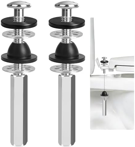 Jamini 2PCS Universal Toilet Seat Bolt Kit, 304 Stainless Steel Screws by Unknown