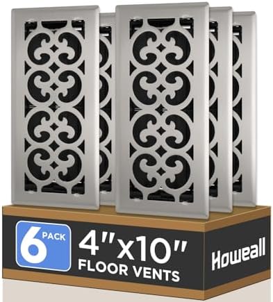 Howeall 4x10 Inches 6 Pack Heavy Duty Walkable Floor Register by Howeall