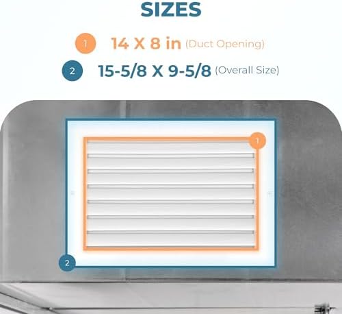 Rustproof 14 x 8 Inch Aluminum Vent Cover – Quiet Return Air Grille - Image 3