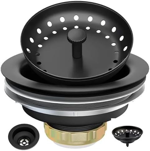 3-1/2 Inch Matte Black Kitchen Sink Drain Kit by OrangeDesignProductionCo