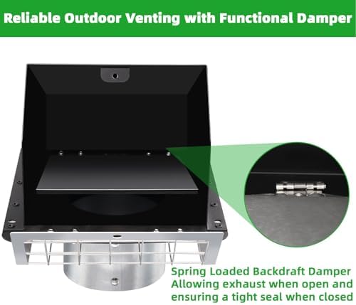 3 Inch Dryer Vent Cover Outside w/Mesh&Damper, Wall Vent Exhaust Vent Cover - Image 4