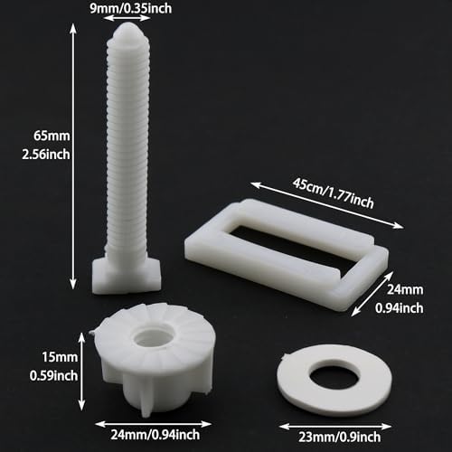 2 Sets Toilet Seat Screw Kit Rectangular Toilet Seat Hinge Bolt Screw Toilet - Image 3