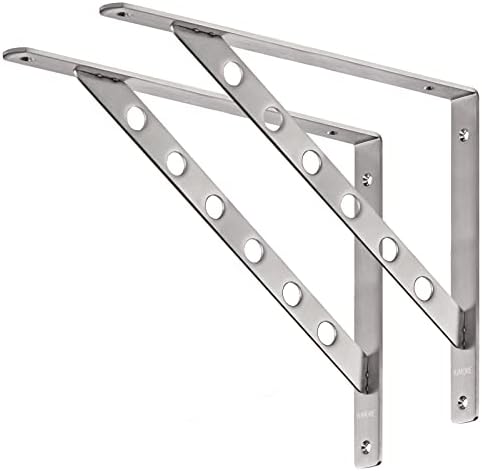 YUMORE 16 Inch Shelf Bracket, Heavy Duty L Bracket, 2 Pack by YUMORE