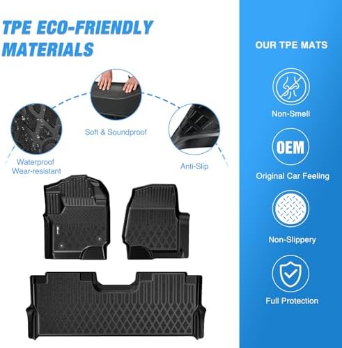 Nilight TPE Floor Mats for Ford F250 F350 F450 F550 Super Duty Crew Cab - Image 3