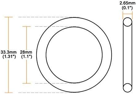 uxcell Nitrile Rubber O-Rings 33.3mm OD 28mm ID 2.65mm Width, Metric Sealing - Image 3