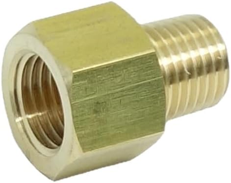 2 Pcs 1/4" NPT Pipe Male x M14 x1.5 Female Metric Gauge Adapter Brass - Image 3