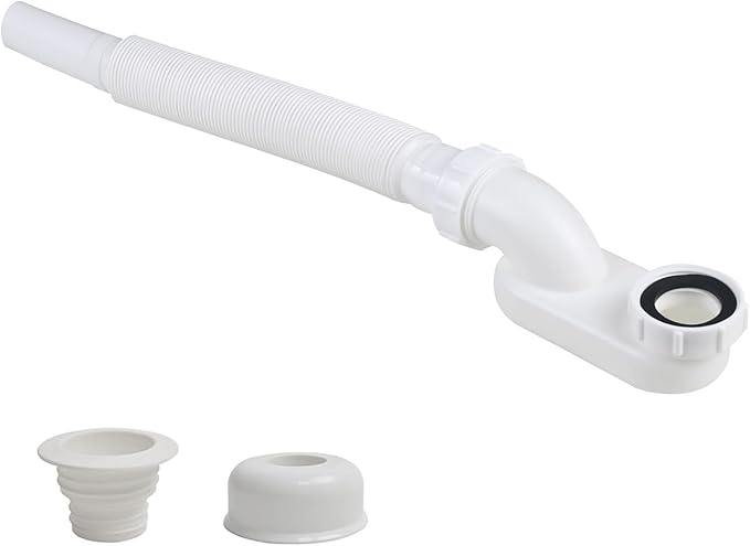 Flexible Bathtub Drain Pipe, Upgraded No-leak Low Profile 1 1/2 P Flat Drainage by YYINNO