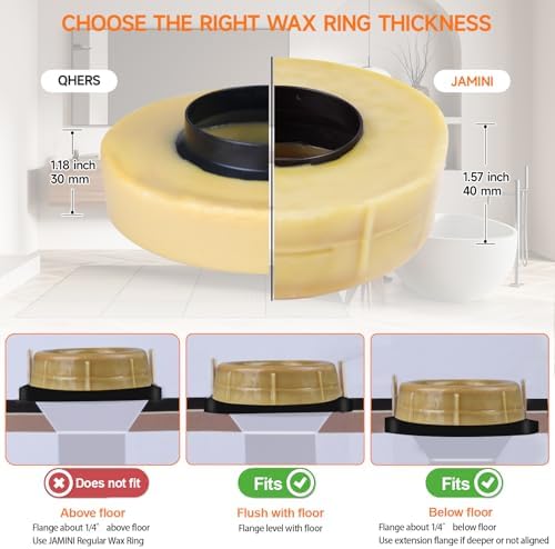 Jamini 1.57" Extra-Thick Toilet Wax Ring Kit - Image 5