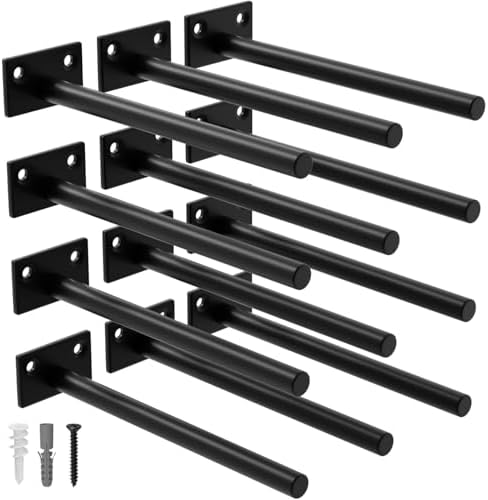 LEOPO 12-Pack 8 inch Floating Shelf Brackets, Hidden Shelf Bracket by FinestHomeDecor