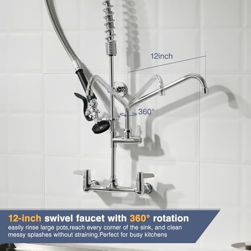 CENOSA 36" Commercial Sink Faucet Wall Mount - Image 5
