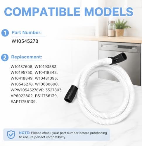 WPW10545278 Dishwasher Drain Loop Hose - Image 3