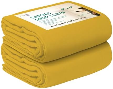 Canvas Drop Cloth for Painting 9x6 feet Pack of 2-8oz Painters Drop Cloths for by Unknown