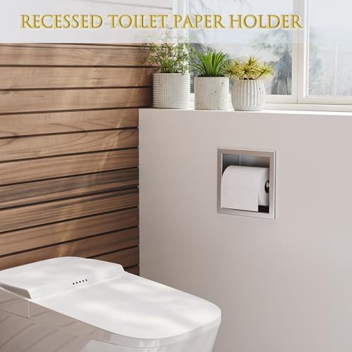 Neodrain Brushed 304 Stainless Steel Recessed in Wall Toilet Paper Holder - Image 2