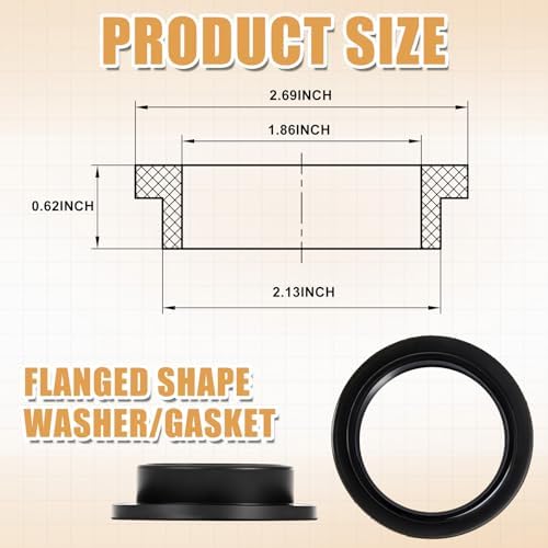 Zonon 3 Pcs Rubber Flanged Spud Washer, - Image 2
