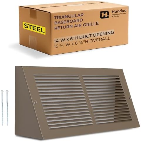Fits 14x6 Duct Opening | Steel Triangular Baseboard Return Air Grille by Handua by Handua