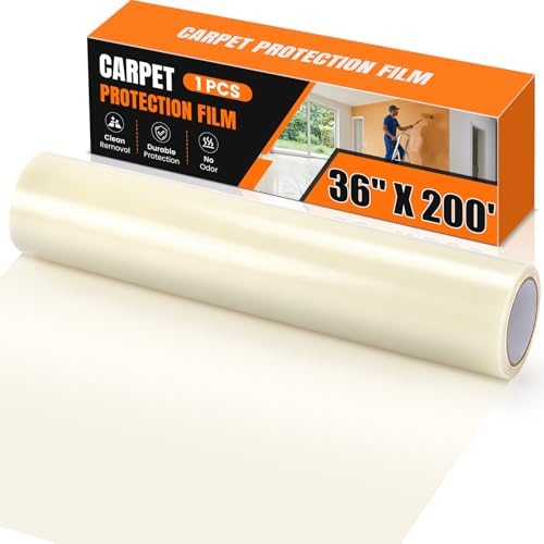 3mil Carpet Protection Film 36" x 200', self-Adhesive Plastic Carpet Protection by Unknown