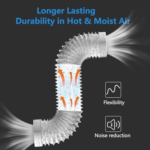 HOOMESUN Dryer Vent Hose 4 Inch 5FT Extra Thick Heavy Duty Flexible Aluminum - Image 4