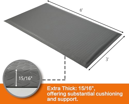 Nisorpa Anti Fatigue Mats Industrial 3' x 6' Ergonomic Standing Mat 15/16" - Image 3