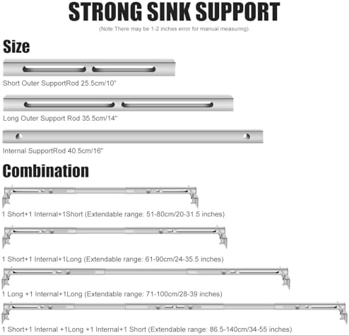 2-Pack Upgraded Undermount Sink Bracket, Undermount Sink Support Kit, Stainless - Image 2