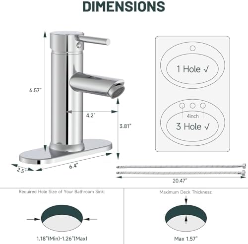 Bathroom Faucet for 1 or 3 Holes - Image 2