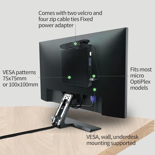 Mini PC Mount Compatible with Dell OptiPlex Micro, Mini PC VESA Mount, Under - Image 4
