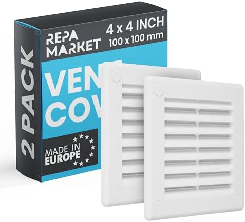 Repa Market 4 x 4 Inch Black Square Air Vent Cover by RepaMarket