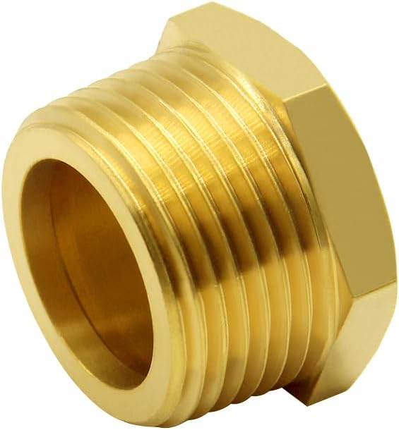 Hooshing 3PCS Brass Pipe Fittings 3/4" NPT Male Outer Hex Head Pipe Plug - Image 4