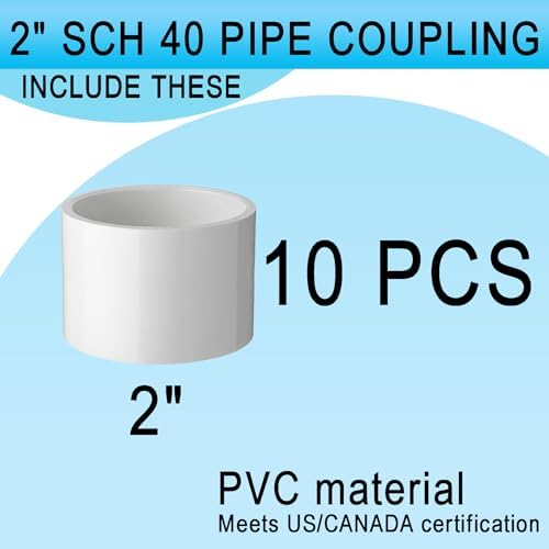 Asterbacks 2 inch PVC Pipe Coupler Schedule 40 White Coupling Pipe Fittings - Image 5