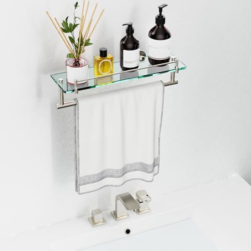 Floating Tempered Glass Bathroom Shelf - Image 2