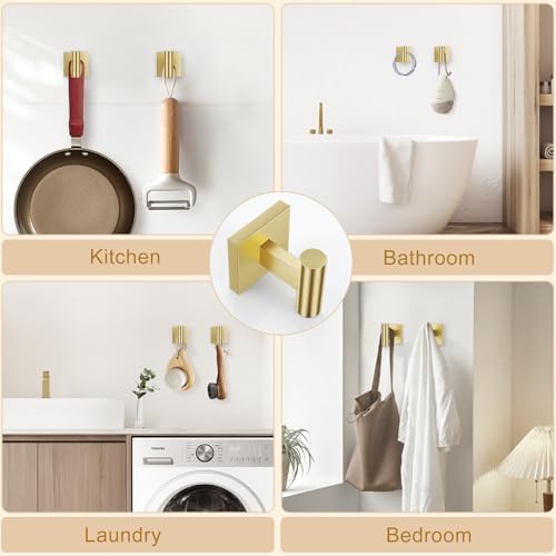 Lairuier Brushed Gold Bathroom Accessories, Towel Bar Set Wall Mounted - Image 5