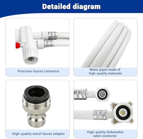 6FT Countertop dishwasher inlet and drain hose kit, compatible - Image 7