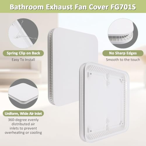 WKZO 13.25"x13.25" Bathroom Exhaust Fan Grille - Image 3