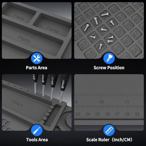 STREBITO Soldering Electronics Repair Mat, Magnetic Work Mat 17.7''x 11.8'' - Image 7