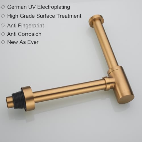 RANDOM Brass Round Bottle P-Trap 1 1/4, Raise and Lengthen Adjustable Basin - Image 6