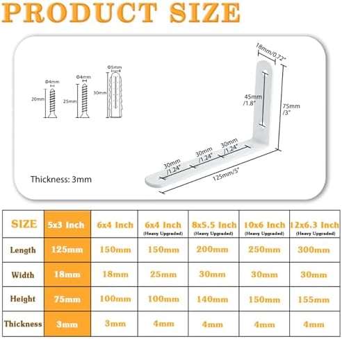 Alise 6Pcs Floating Shelf Brackets - Image 4