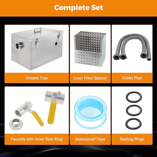 BEAMNOVA Commercial Grease Trap, Stainless Steel, Side Inlet - Image 5
