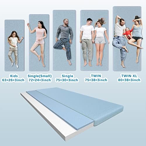KingChii CertiPUR-US Memory Foam Camping Mattress, Portable Roll Up Travel Car - Image 5