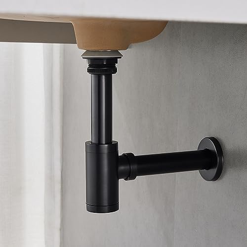 Solid Brass Adjustable 1-1/4 Bottle Trap Without Overflow Drain Stopper Set - Image 3