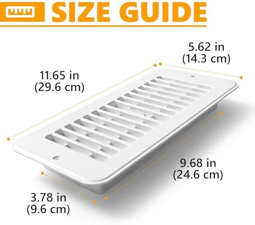 5 Pack Floor Vent Covers, Floor Register 4x10, Adjustable Plastic Vent Covers - Image 2