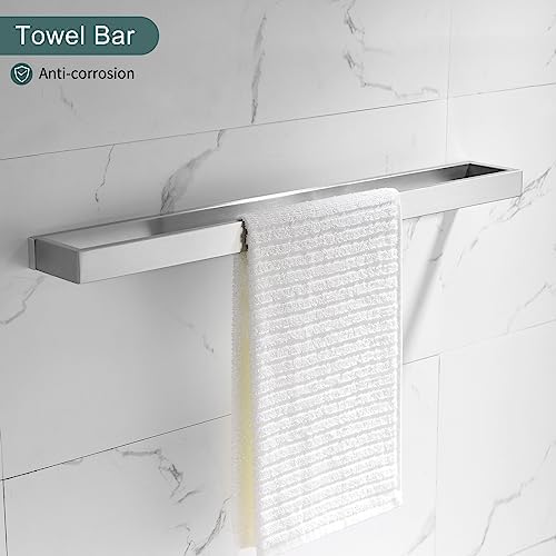 Brushed Bathroom Hardware Accessories Set 4 Pieces Brushed Nickel Towel Bar Set - Image 2
