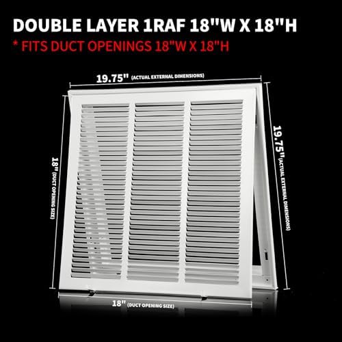18x18 Return Air Grill, Return Air Vent Cover - Image 5