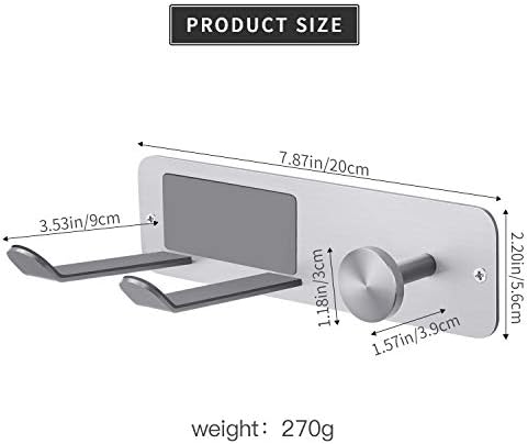 FLE Adhesive Hair Dryer Holder Blow Dryer Wall Mount Bathroom Rack Silver - Image 4