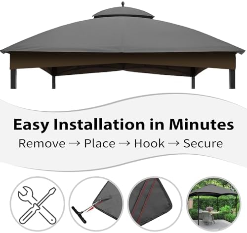 10' x 12' Gazebo Canopy Replacement Top, Cover Only - Image 3