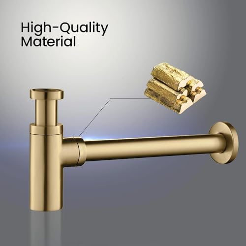 KIBI Round Bottle Trap for Bathroom Sink | Decorative Brass Basin Sink Waste - Image 4