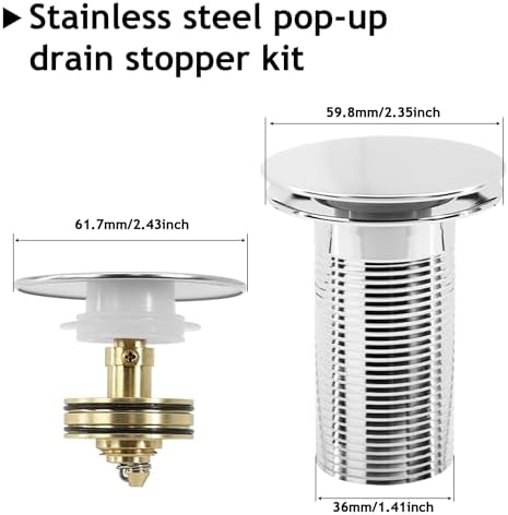 2 Pack Bathroom Sink Drain Kit, - Image 4